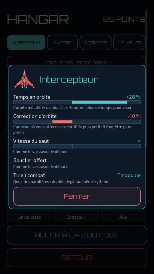 Le hangar des vaisseaux